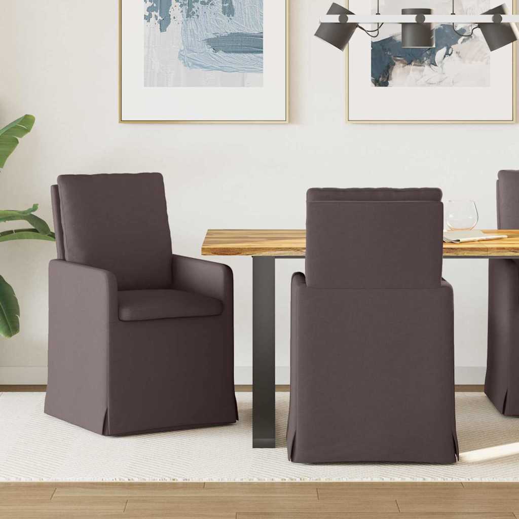 Valgomojo kėdės 2 pcs Tamsiai ruda 57 x 67 x 98 cm audinys