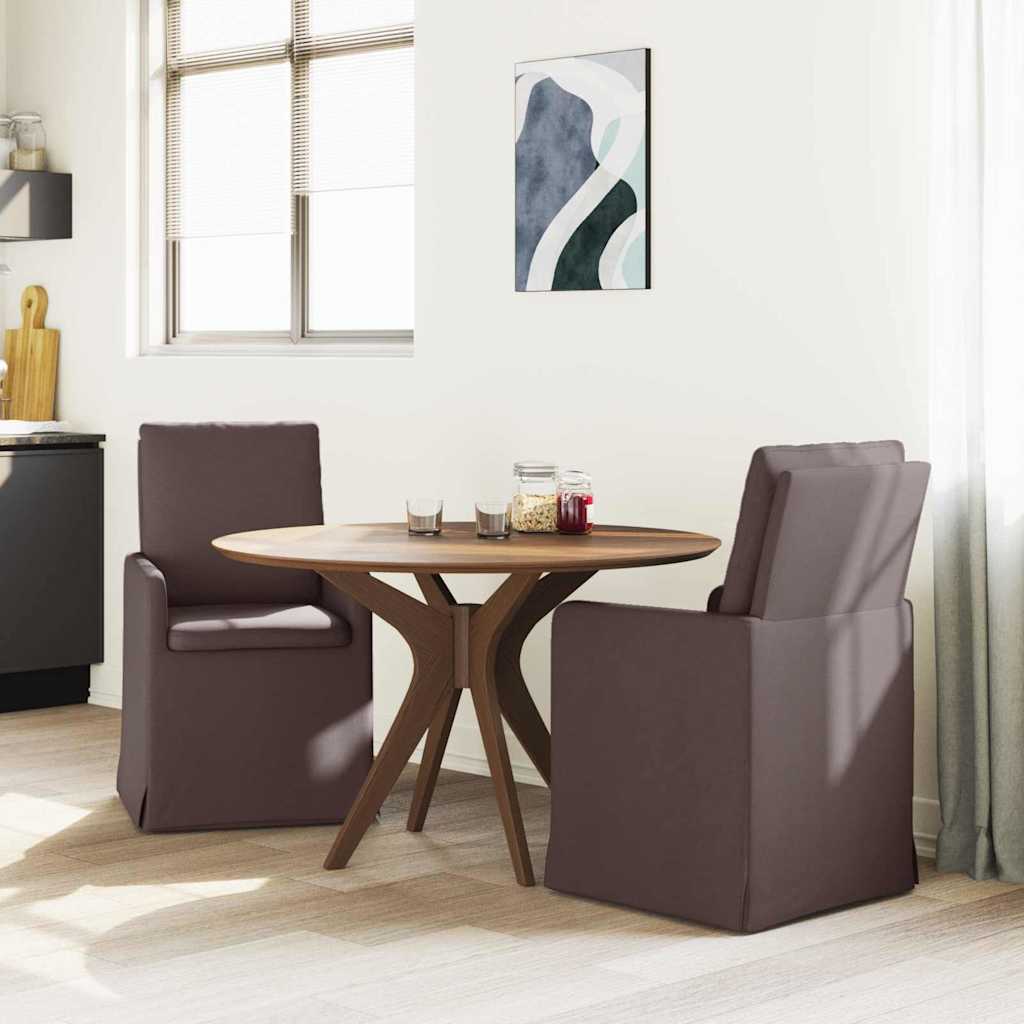 Valgomojo kėdės 2 pcs Tamsiai ruda 57 x 67 x 98 cm audinys