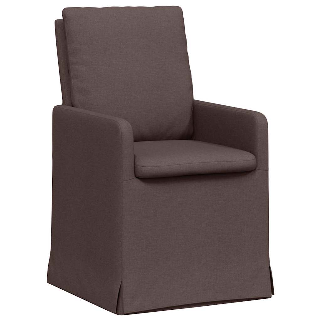Valgomojo kėdės 2 pcs Tamsiai ruda 57 x 67 x 98 cm audinys
