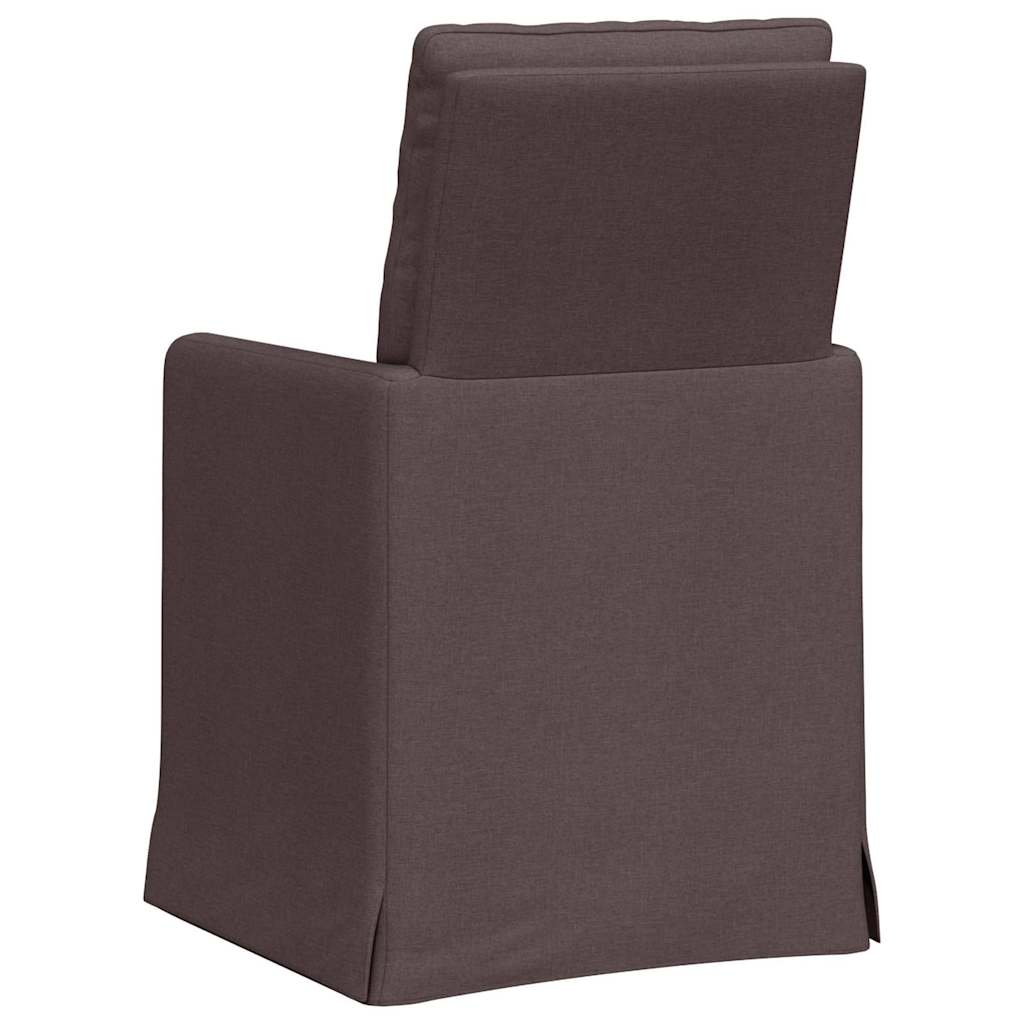 Valgomojo kėdės 2 pcs Tamsiai ruda 57 x 67 x 98 cm audinys