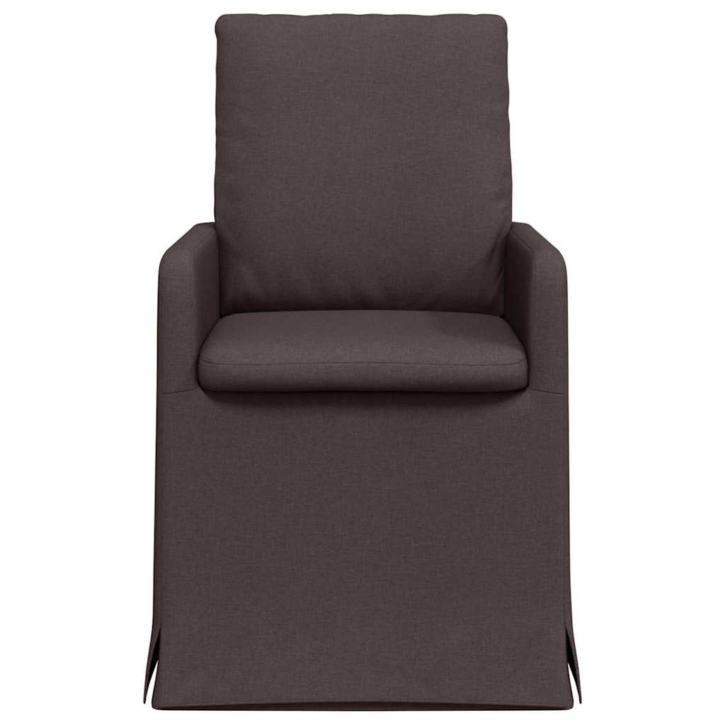 Valgomojo kėdės 2 pcs Tamsiai ruda 57 x 67 x 98 cm audinys