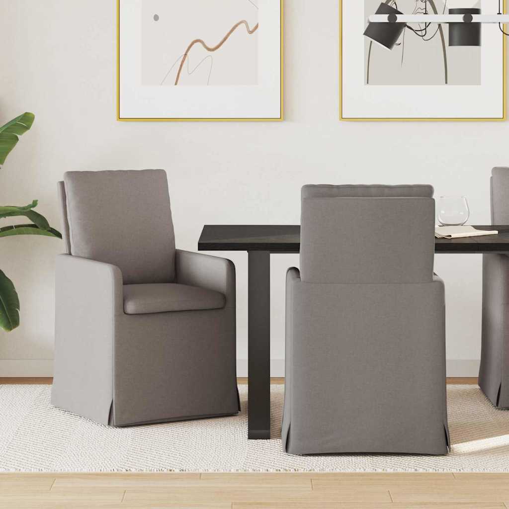 Ēdamistabas krēsli 2 gab. pelēkbrūnā krāsā 57 x 67 x 98 cm audums