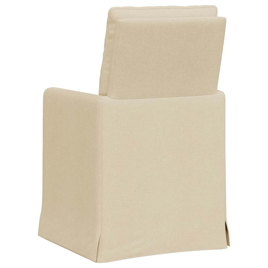 Valgomojo kėdės 2 pcs Kreminė 57 x 67 x 98 cm audinys