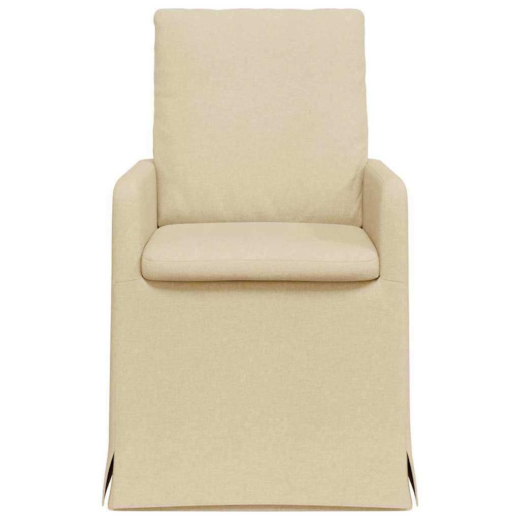 Valgomojo kėdės 2 pcs Kreminė 57 x 67 x 98 cm audinys