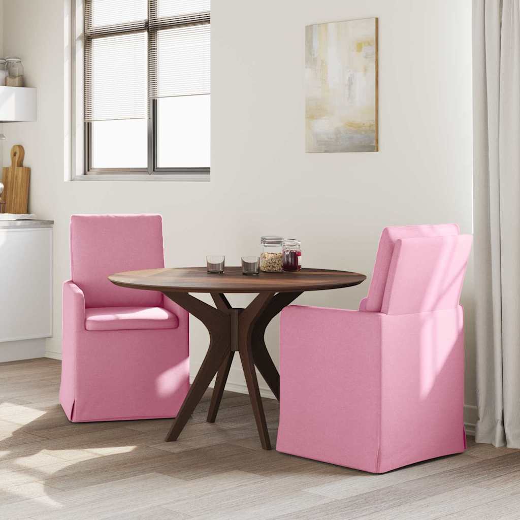 Valgomojo kėdės 2 pcs Rožinė 57 x 67 x 98 cm audinys