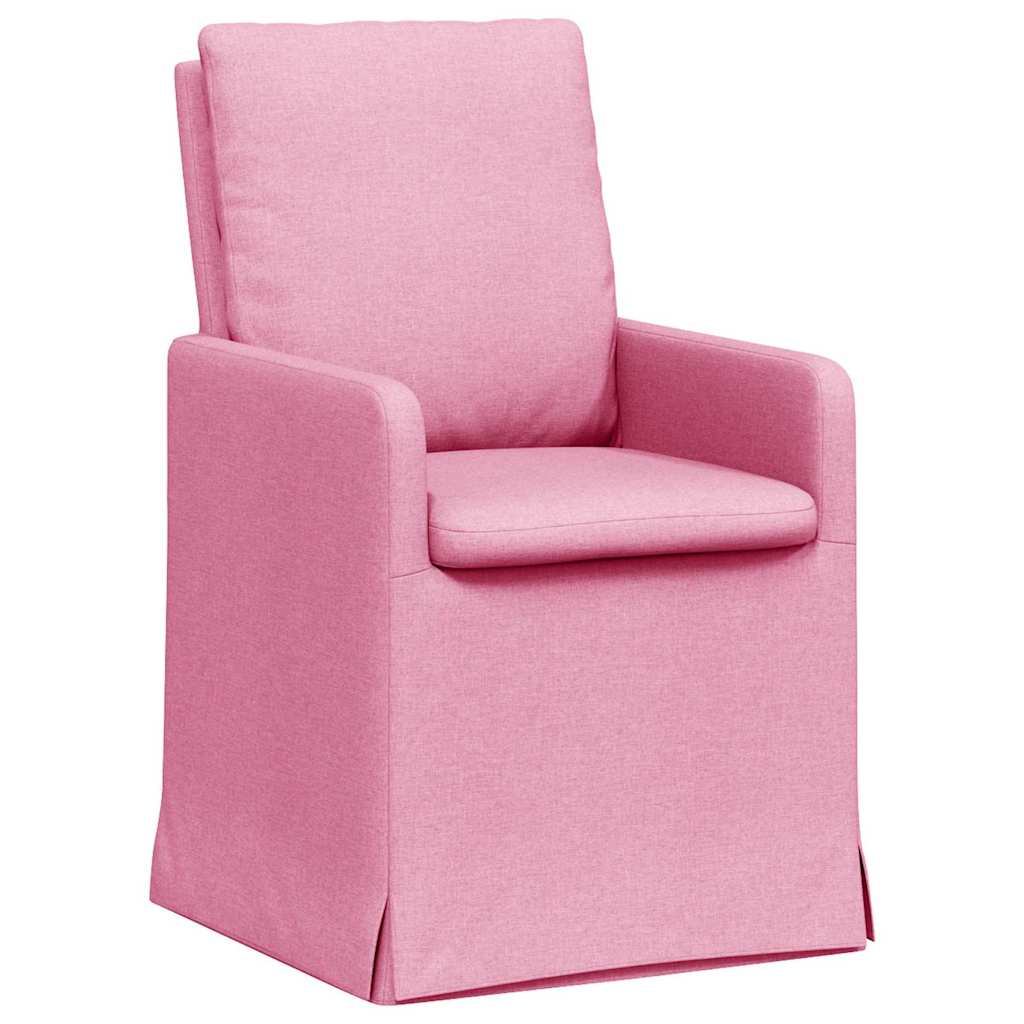 Valgomojo kėdės 2 pcs Rožinė 57 x 67 x 98 cm audinys