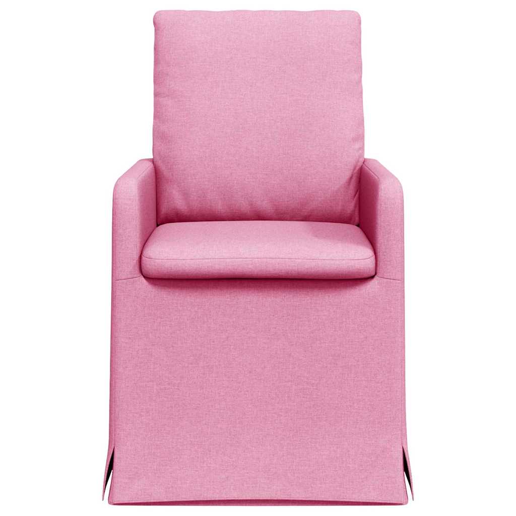 Valgomojo kėdės 2 pcs Rožinė 57 x 67 x 98 cm audinys