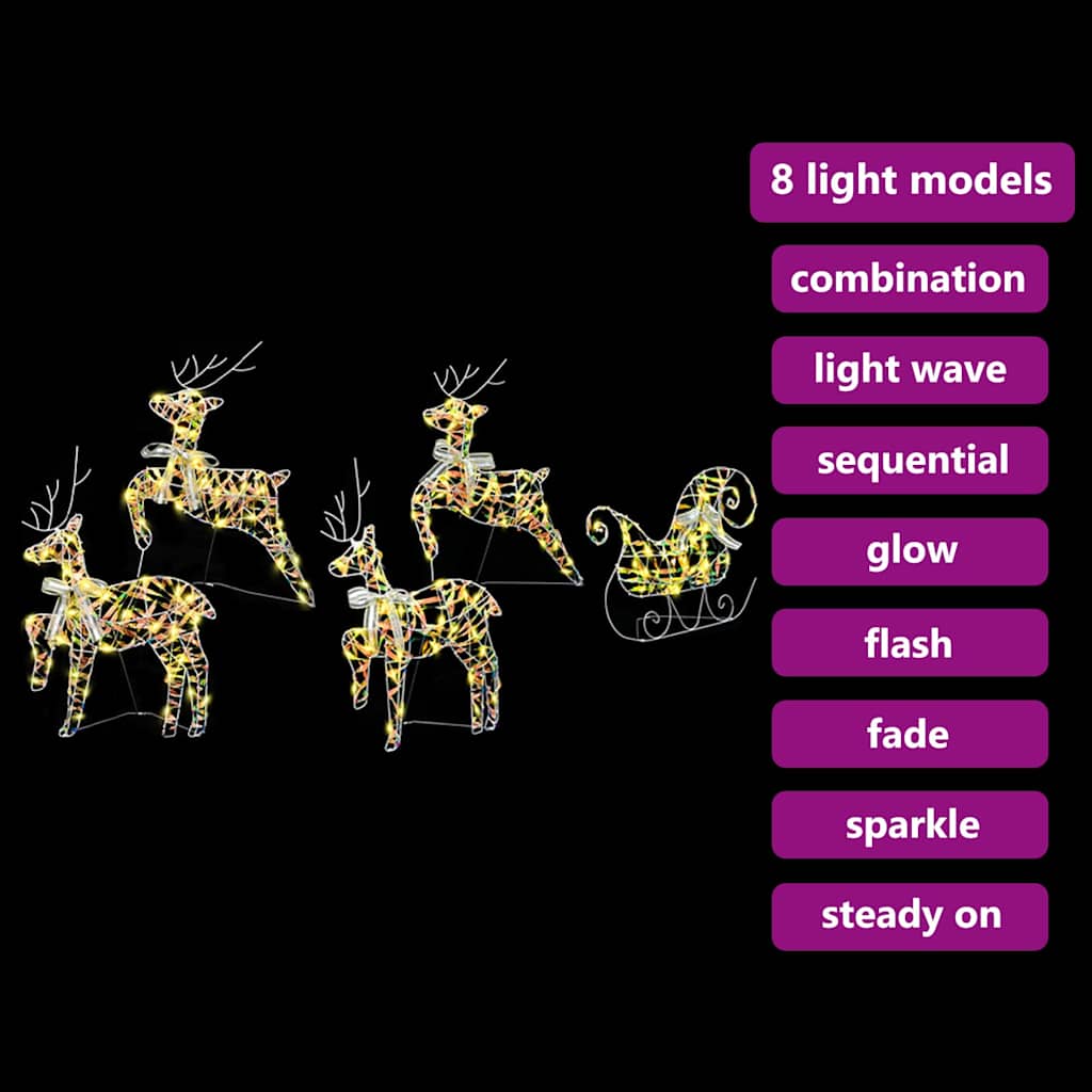 LED elniai 5 vnt. 40 LED Daugiaspalvis 42 x 15 x 64 cm PET
