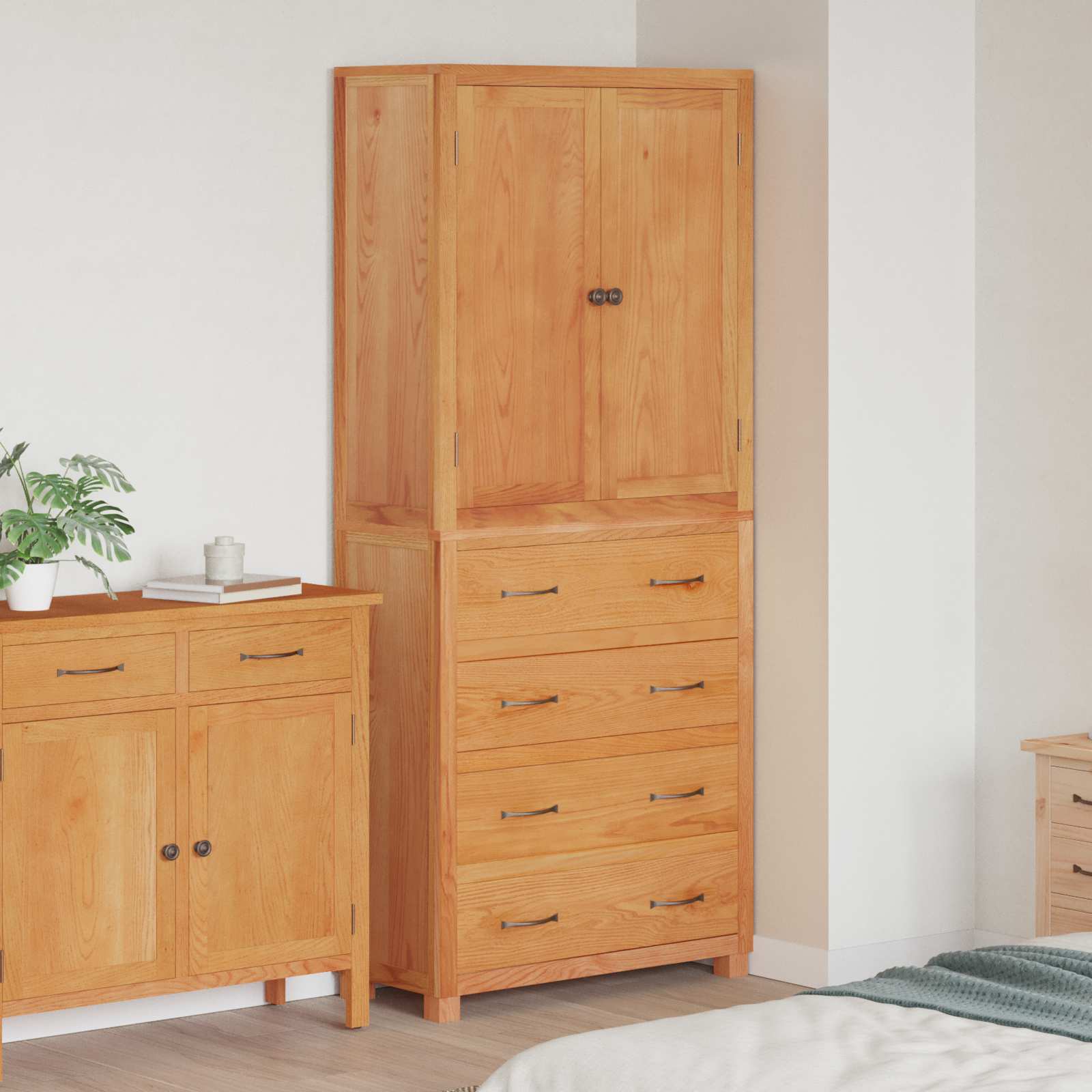 Storage Furniture Set with Drawers Brown Engineered Wood