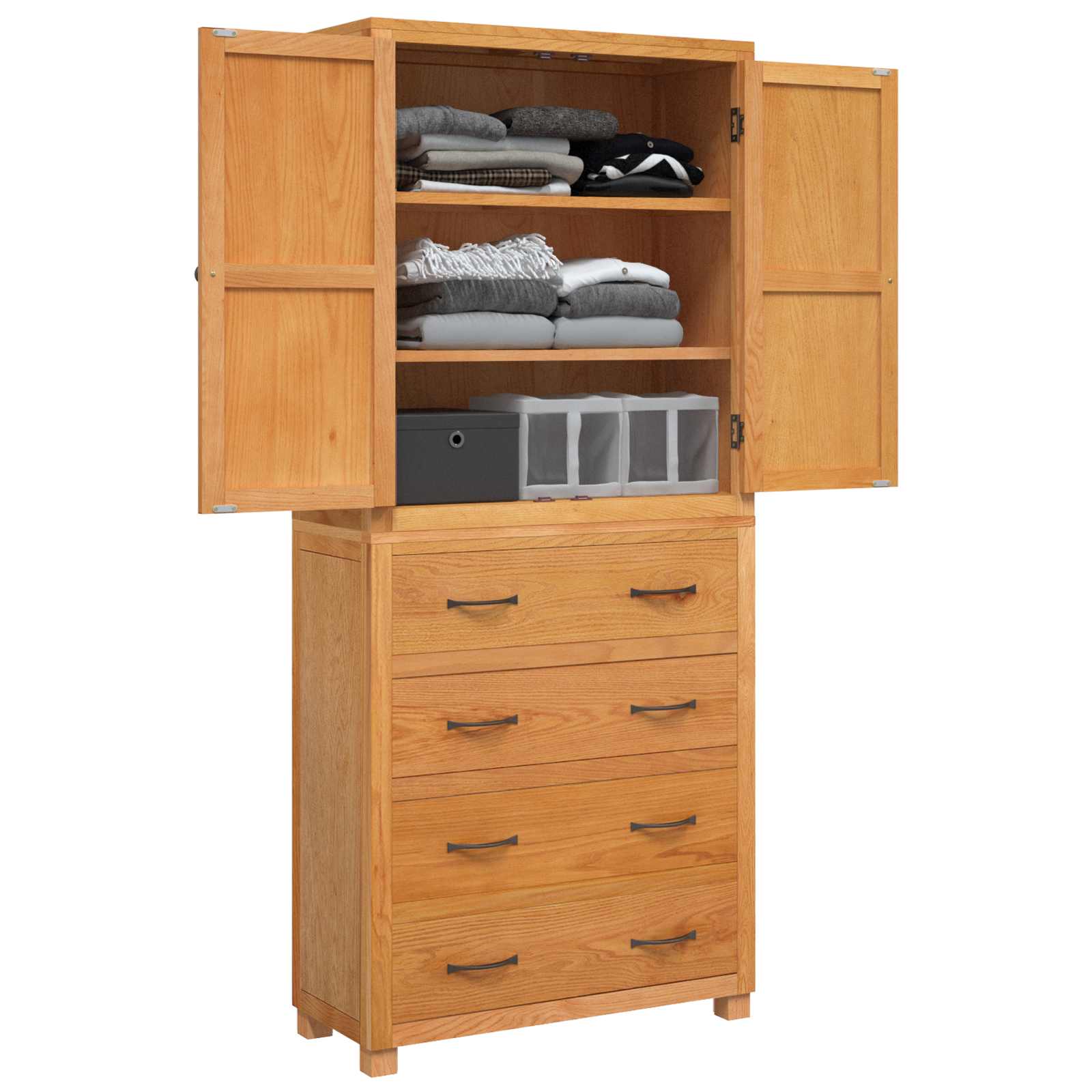 Storage Furniture Set with Drawers Brown Engineered Wood