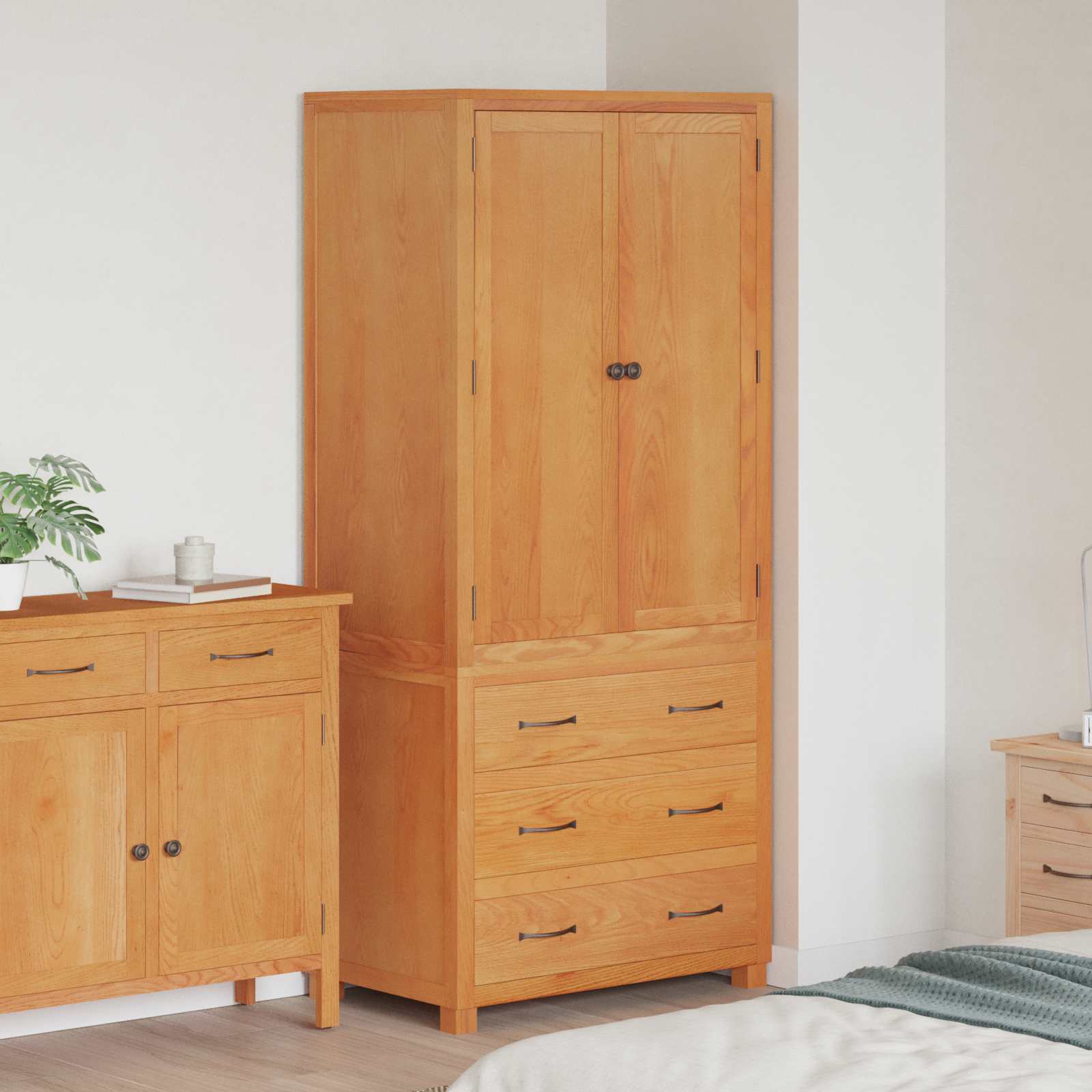 Storage Furniture Set with Drawers Brown Engineered Wood