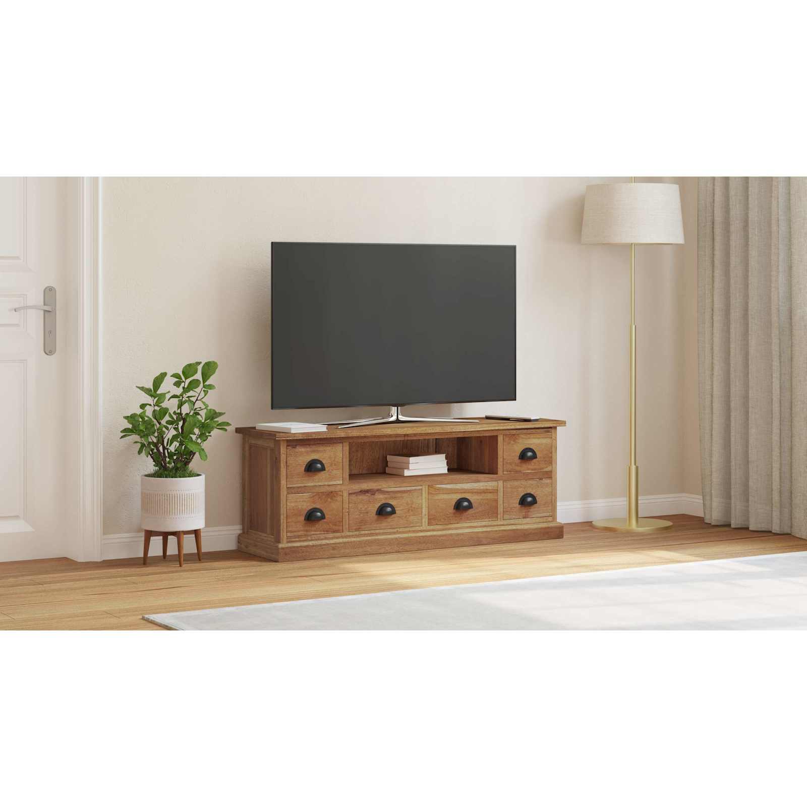 Televizora statīvs ar atvilktnēm dabīgs 110 x 30 x 40 cm