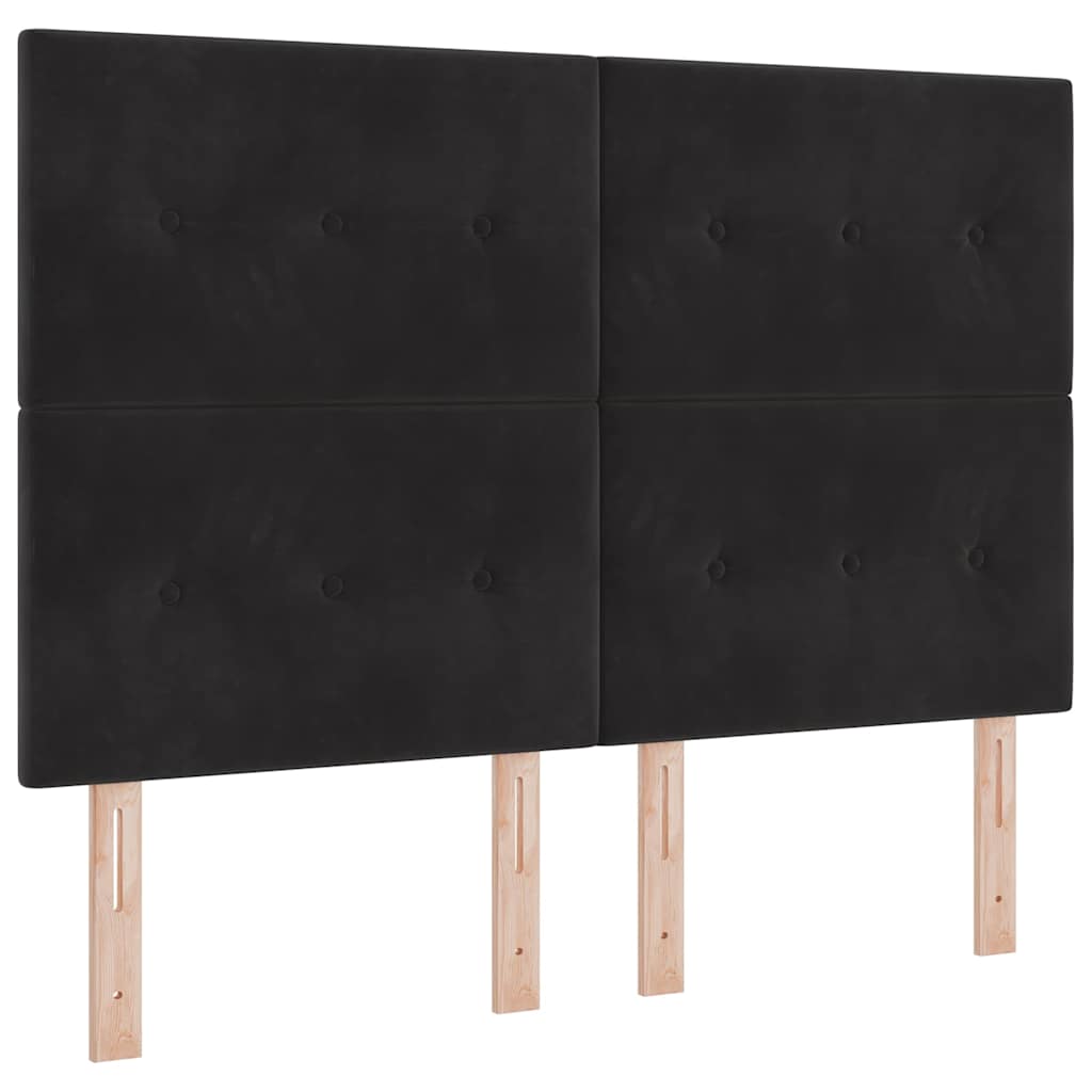 LED dėžės spyruoklinė lova su čiužiniu Juoda 160 x 200 cm