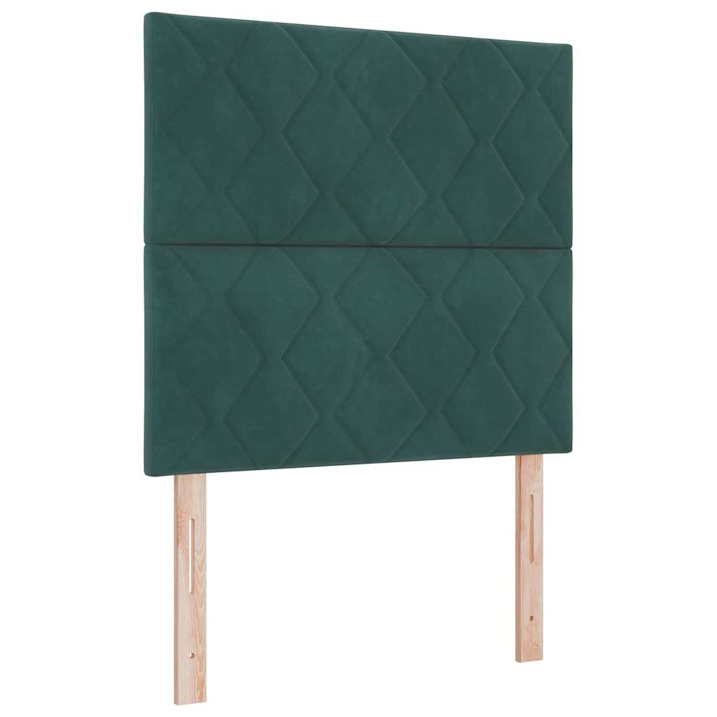 LED dėžės spyruoklinė lova su čiužiniu Geometric Tamsiai žalia