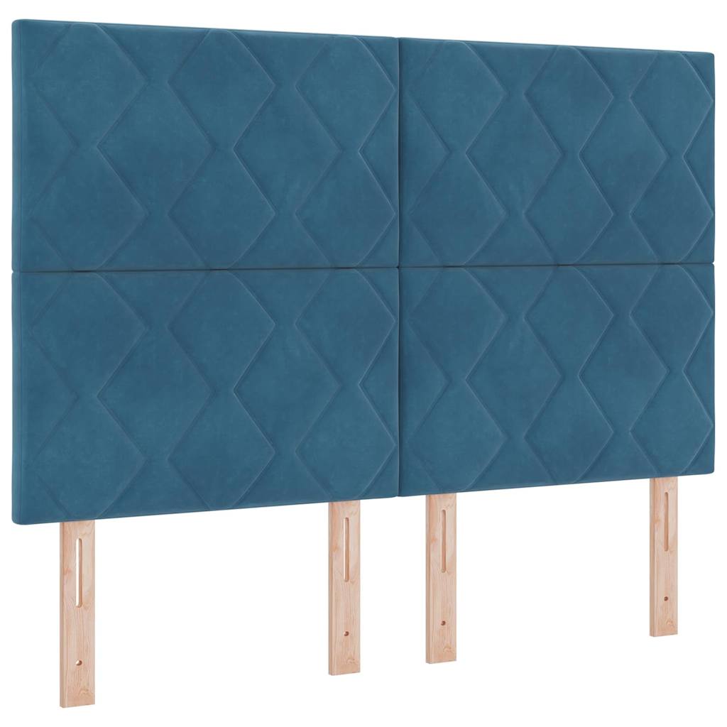 LED dėžės spyruoklinė lova su čiužiniu Mėlyna 140 x 190 cm