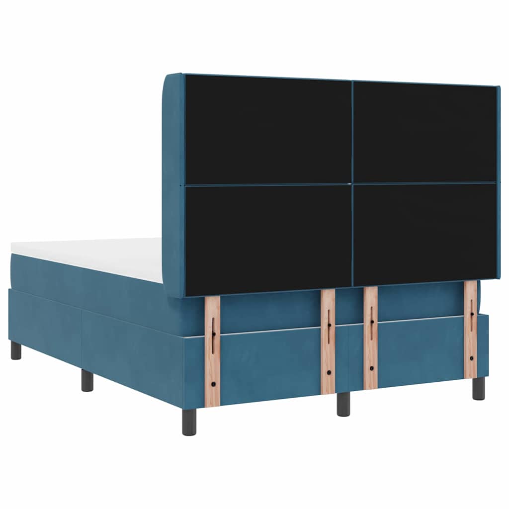 LED dėžės spyruoklinė lova su čiužiniu Mėlyna 140 x 190 cm