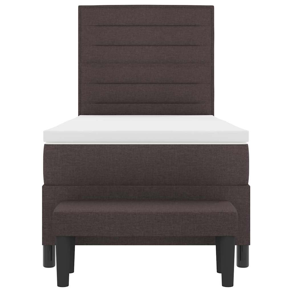 Kiemas lova su čiužiniu Tamsiai ruda 90 x 200 cm audinys