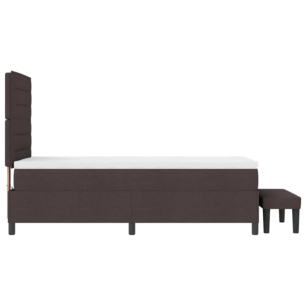 Kiemas lova su čiužiniu Tamsiai ruda 90 x 200 cm audinys
