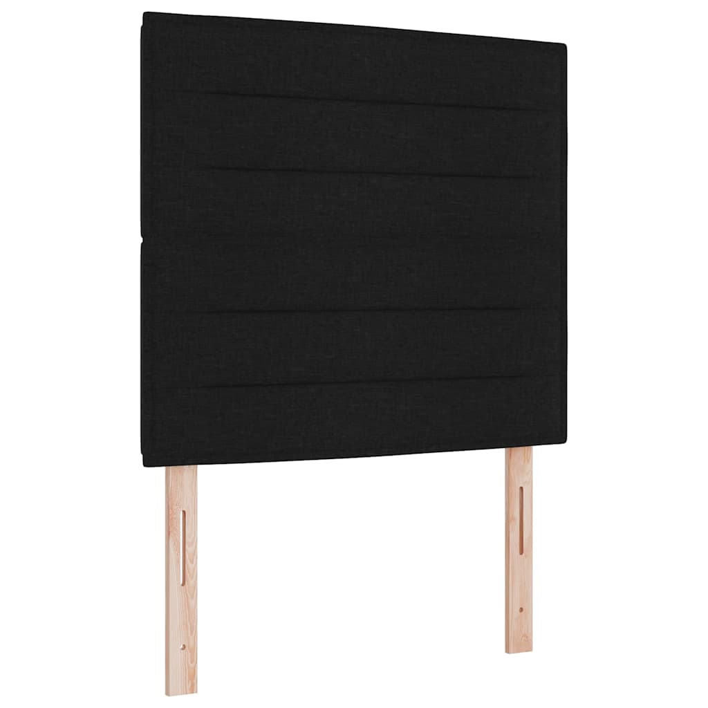 Kiemas lova su čiužiniu Juoda 120 x 200 cm audinys