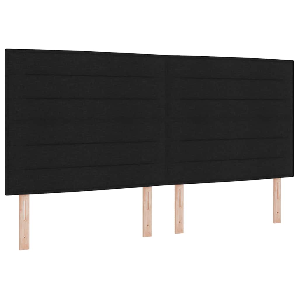 Kiemas lova su čiužiniu Juoda 200 x 200 cm audinys