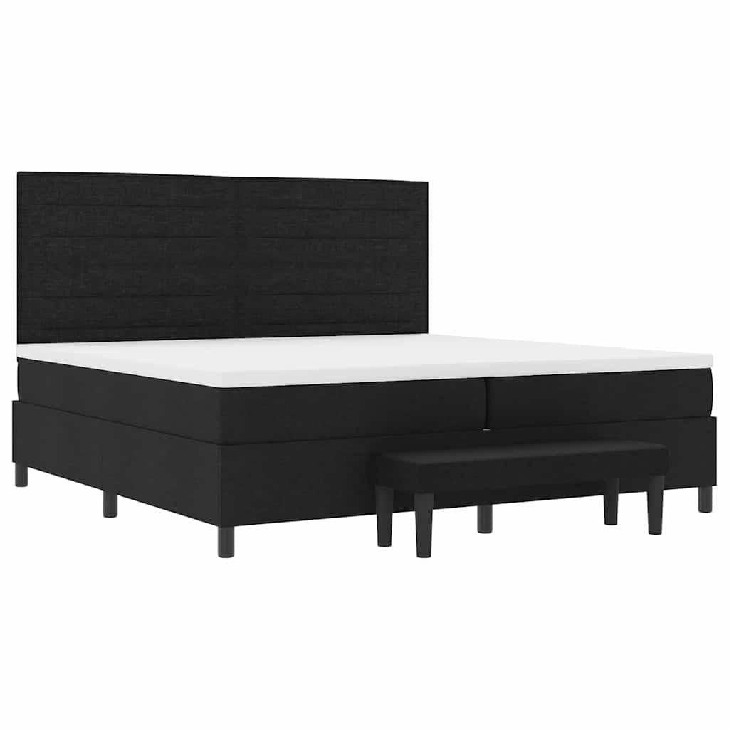 Kiemas lova su čiužiniu Juoda 200 x 200 cm audinys
