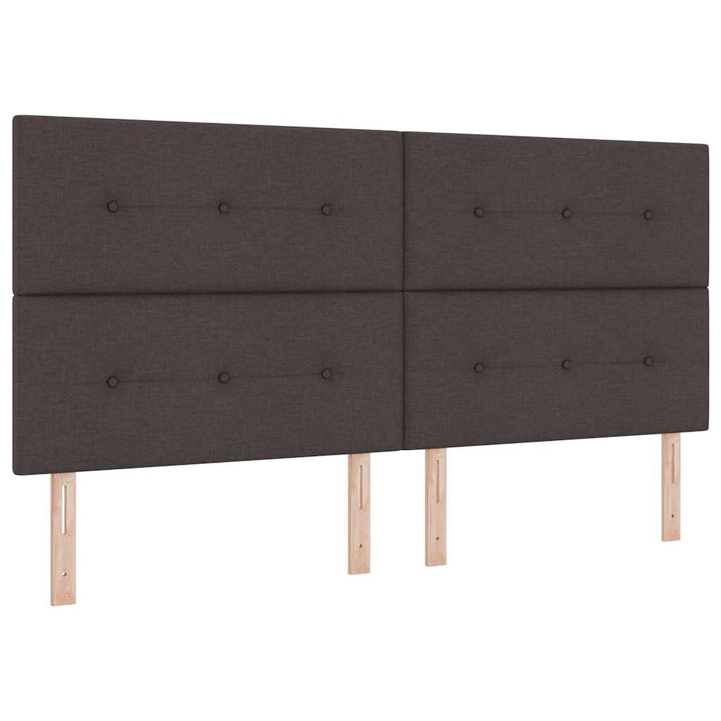 Kiemas lova su čiužiniu Tamsiai rudas 200 x 200 cm audinys