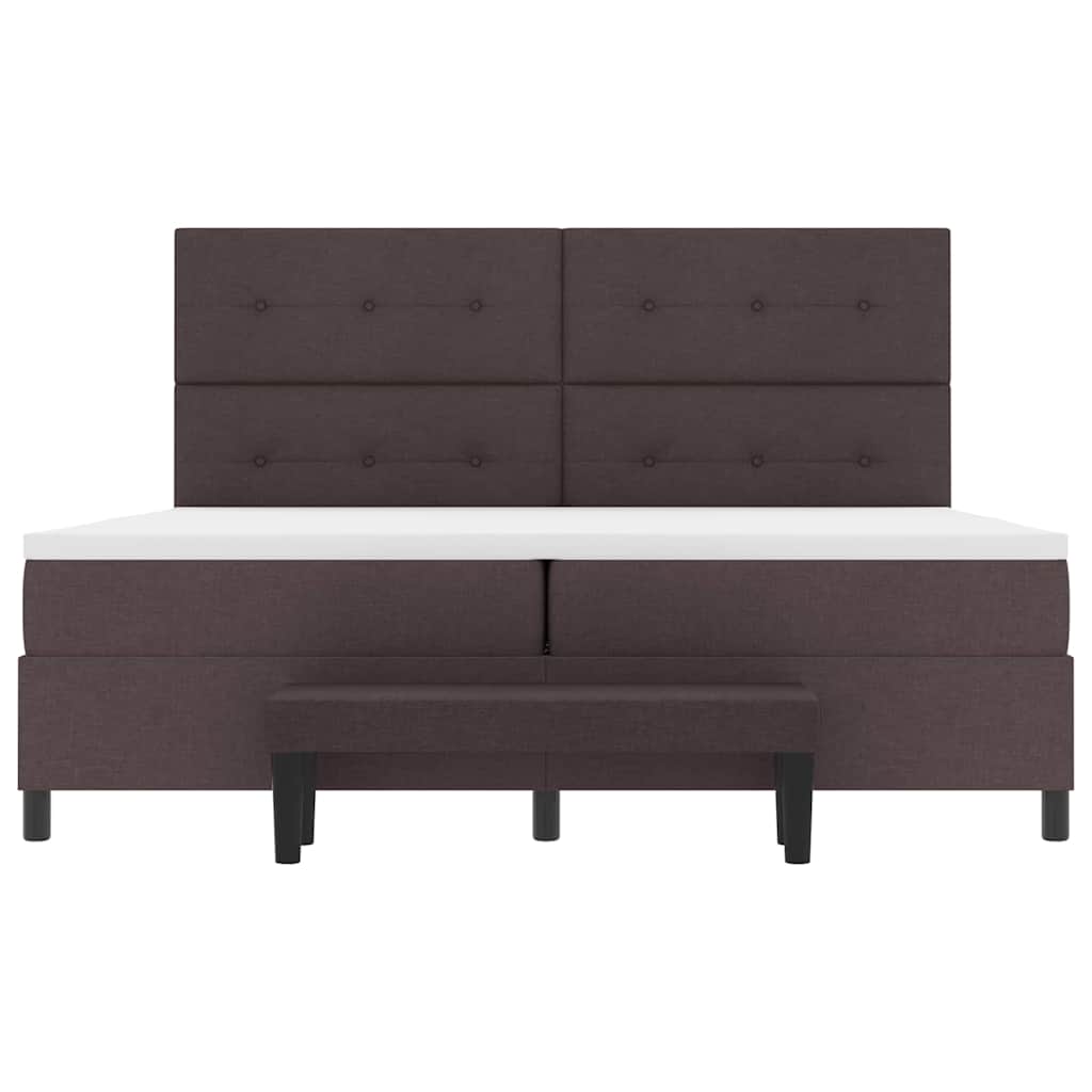 Kiemas lova su čiužiniu Tamsiai rudas 200 x 200 cm audinys