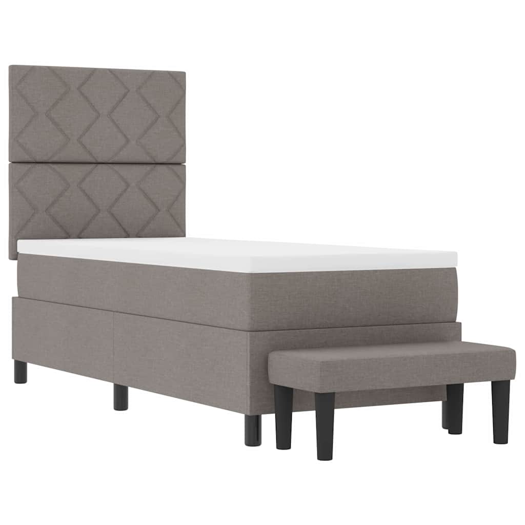 Kiemas lova su čiužiniu su galvūgalio Taupe 80 x 200 cm audinys