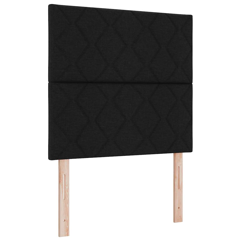 Kiemas lova su čiužiniu su galvūgalio Juoda 90 x 190 cm audinys