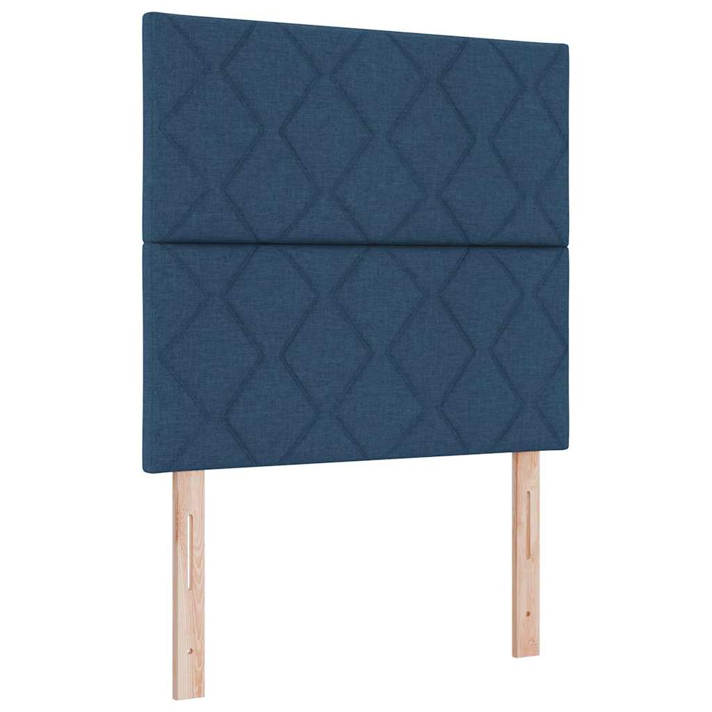 Kiemas lova su čiužiniu Mėlyna 90 x 200 cm audinys
