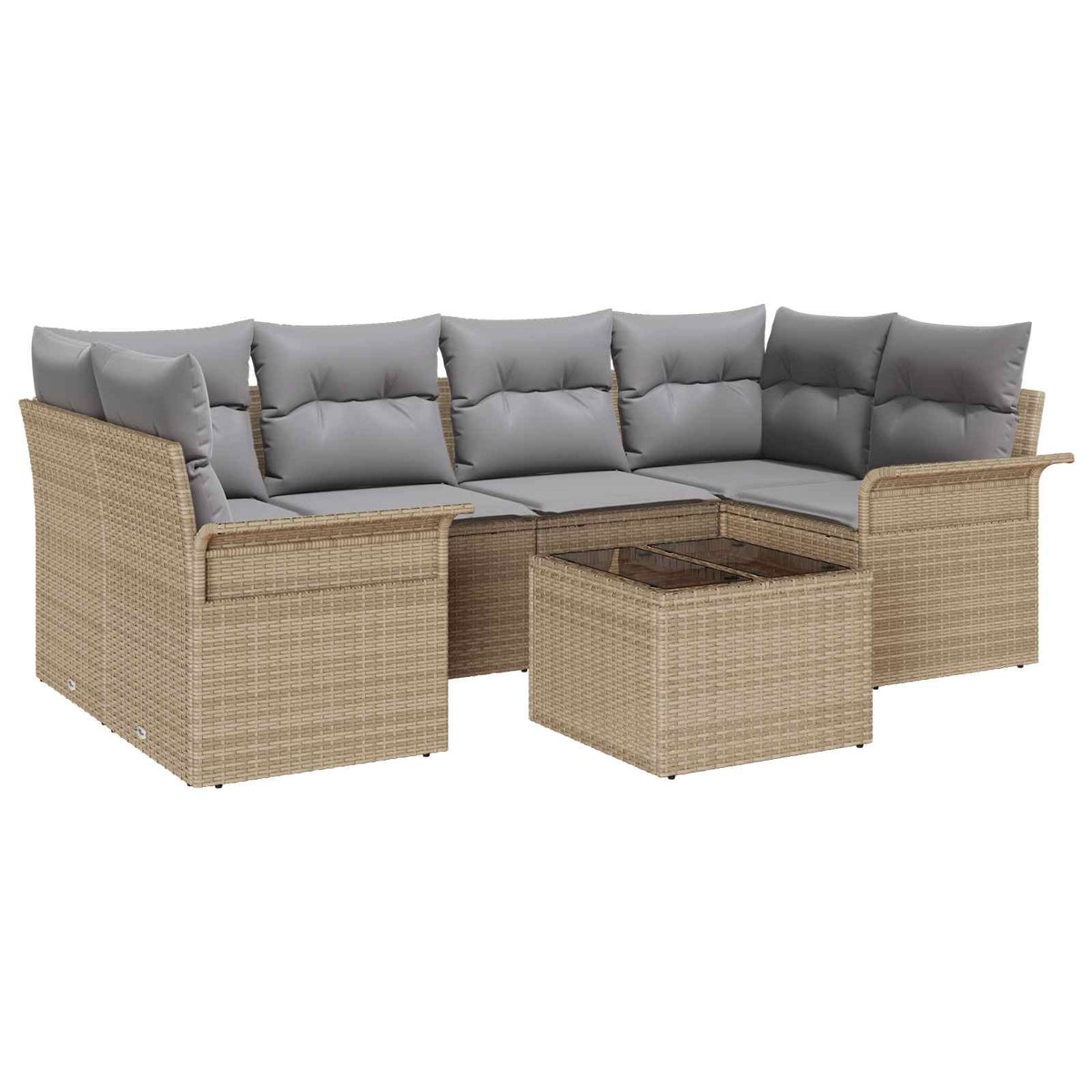 7-piece garden sofa set with sand cushions