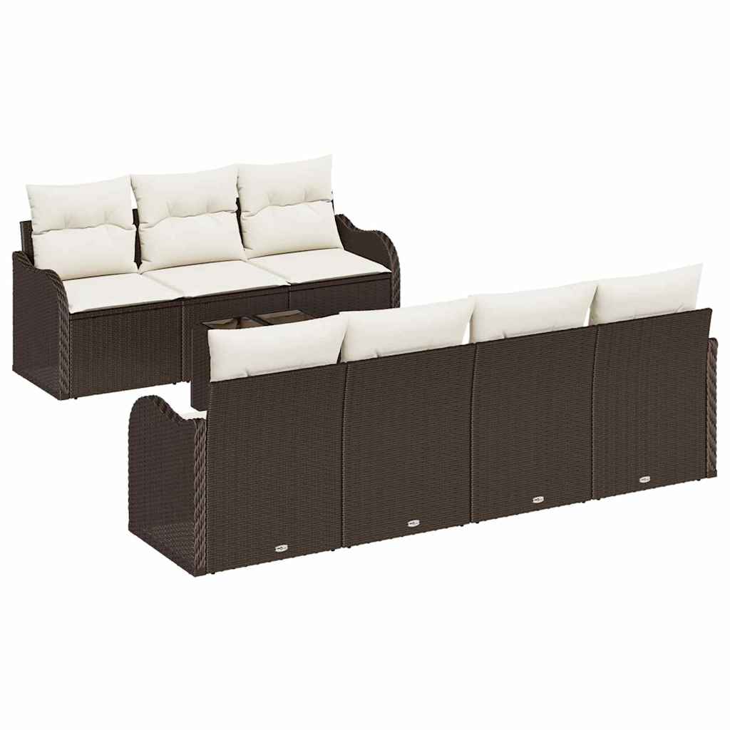 Sodo Sofų Rinkinys 8 pcs Ruda ir grietinėlė 55 x 55 x 37 cm