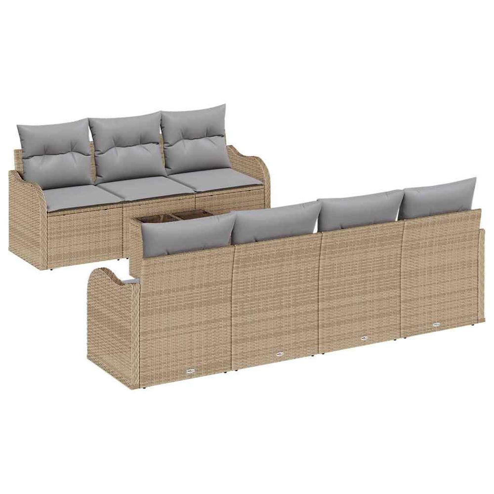 8-Piece Outdoor Sofa Set with Sand Cushions