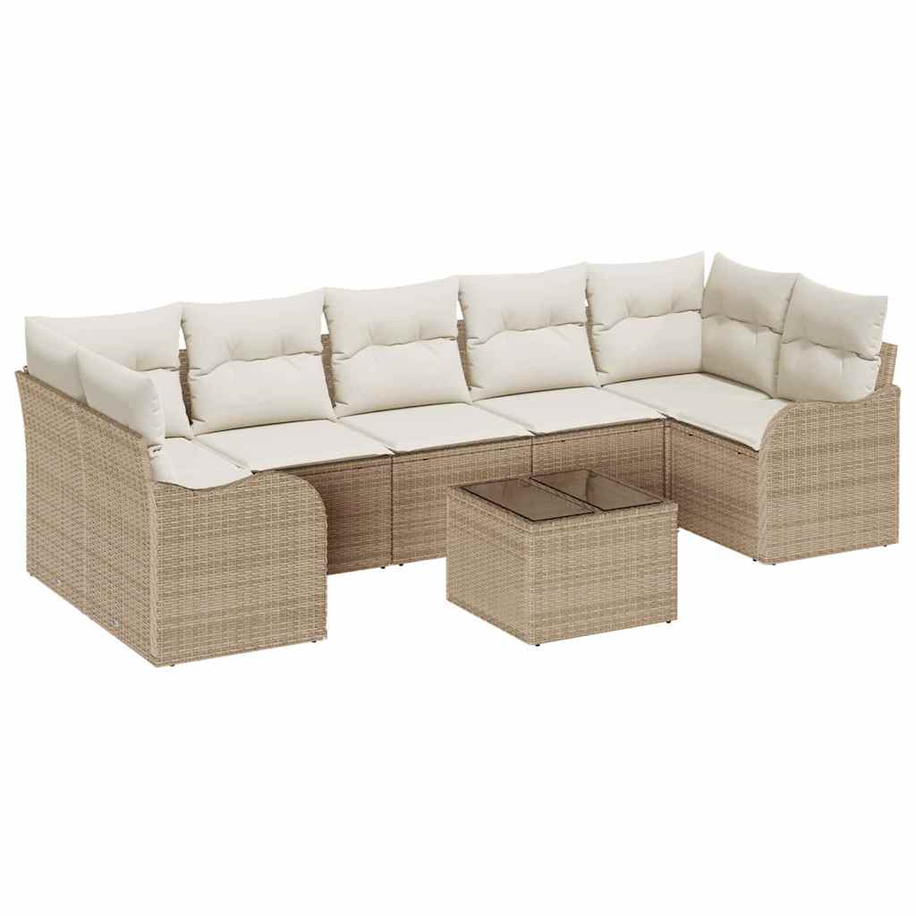 Sodo Sofų Rinkinys su pagalve 8 pcs Bežinė ir kreminė