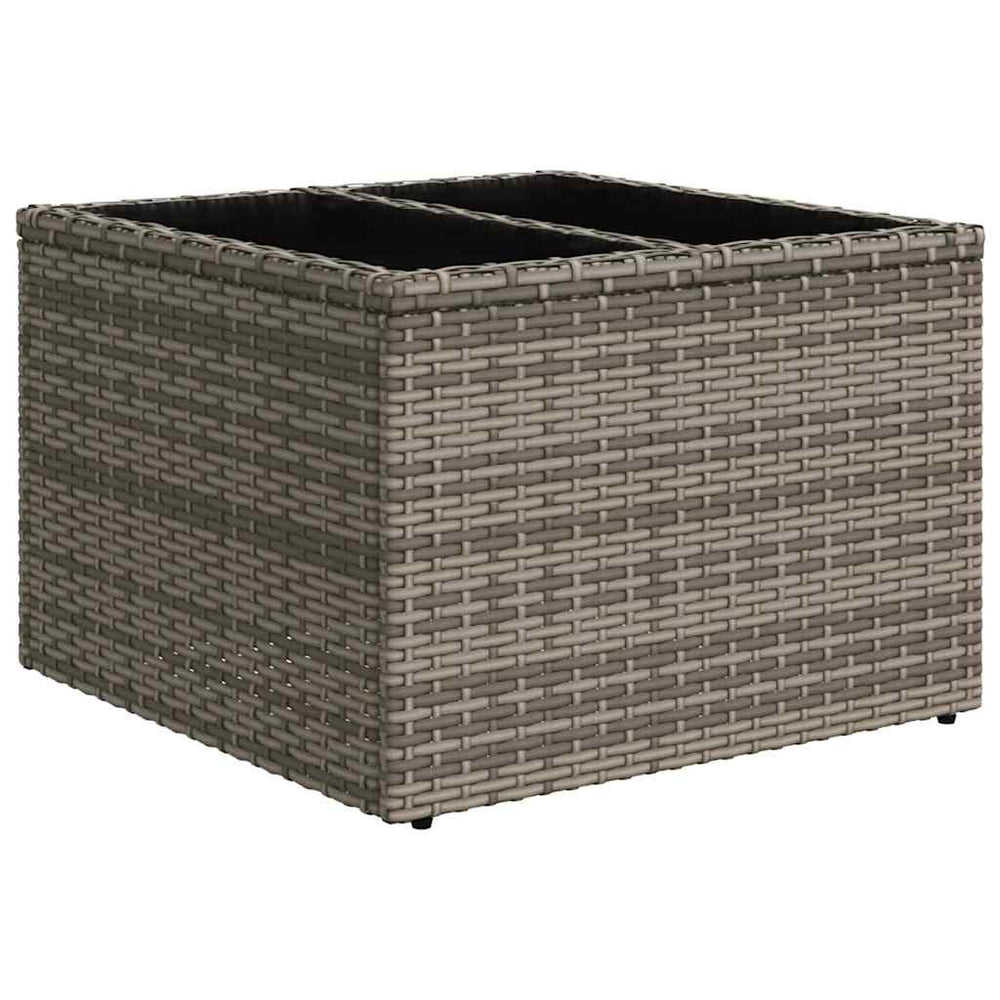 7 dalių sodo sofa su pagalvėlėm, pilkas poli ratanas.