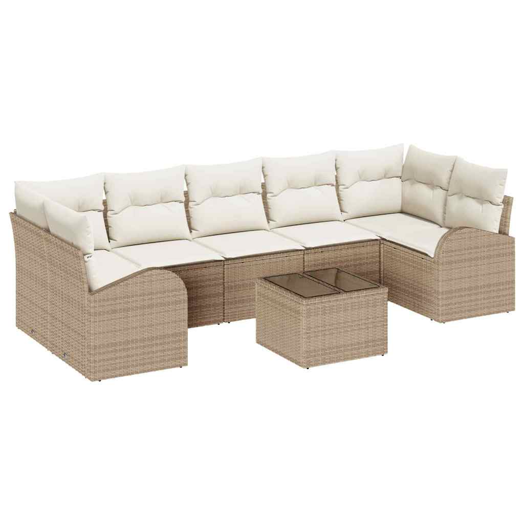 Sodo Sofų Rinkinys su pagalve 8 pcs Bežinė ir kreminė