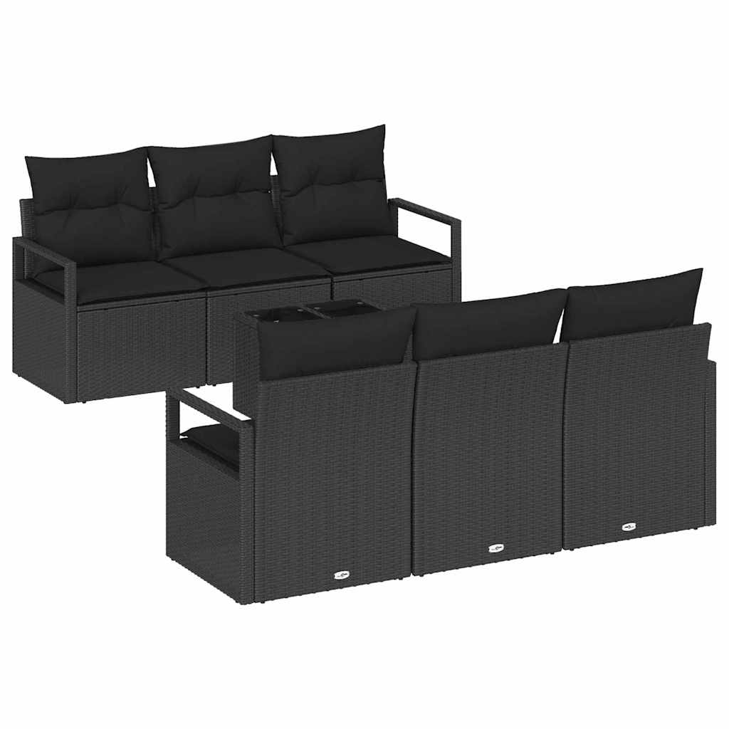 Sodo Sofų Rinkinys su pagalve 7 pcs Juoda 55 x 55 x 37 cm