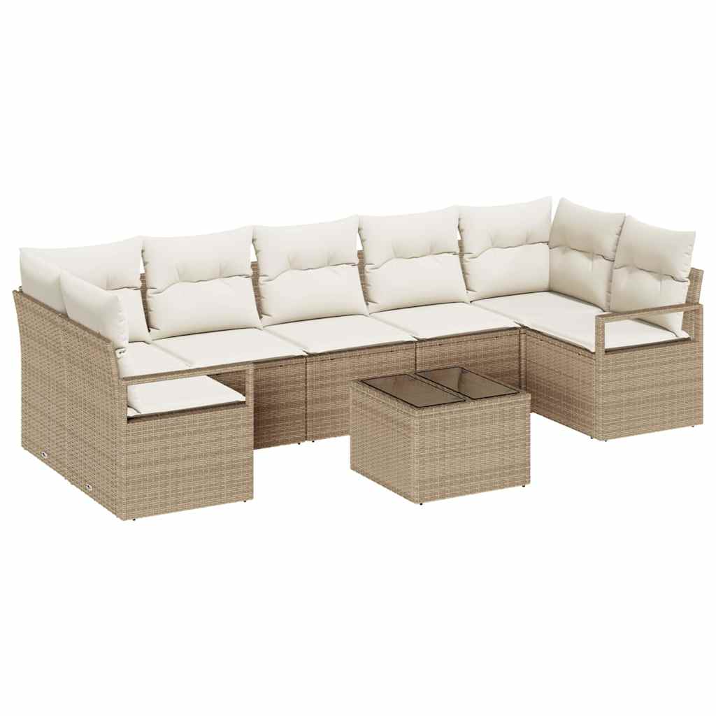 Sodo Sofų Rinkinys su pagalve 8 pcs Bežinė ir kreminė
