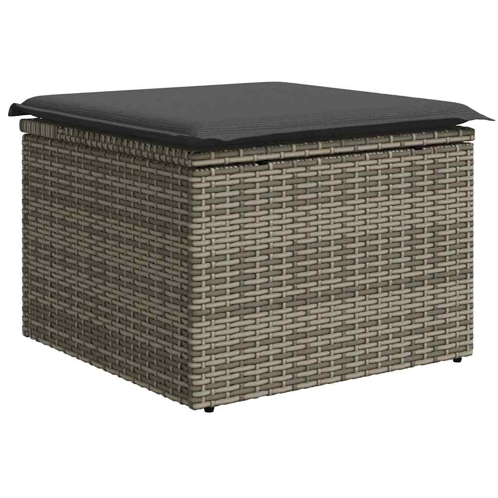 5 dalių sodo sofa komplektas su pagalvėm, pilkas poli ratanas