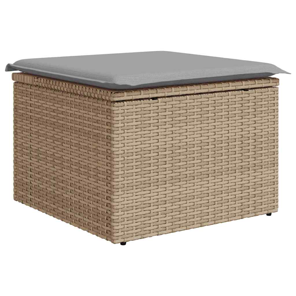5 dalių sodas sofa rinkinys su pagalvėlėmis smėlio spalvos poli ratanas