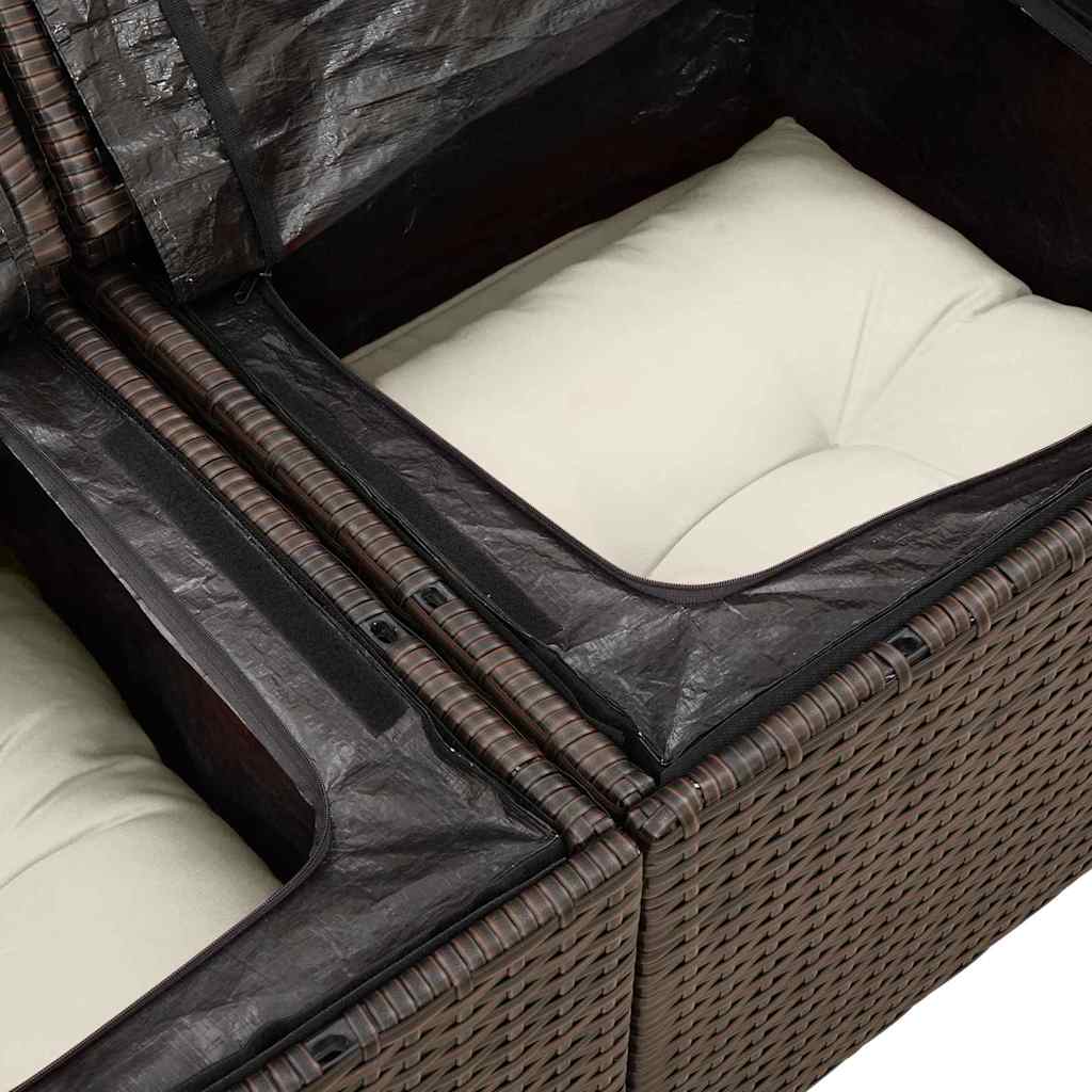 10 dalių sodinė sofa su pagalvėlėmis pilka poliratano
