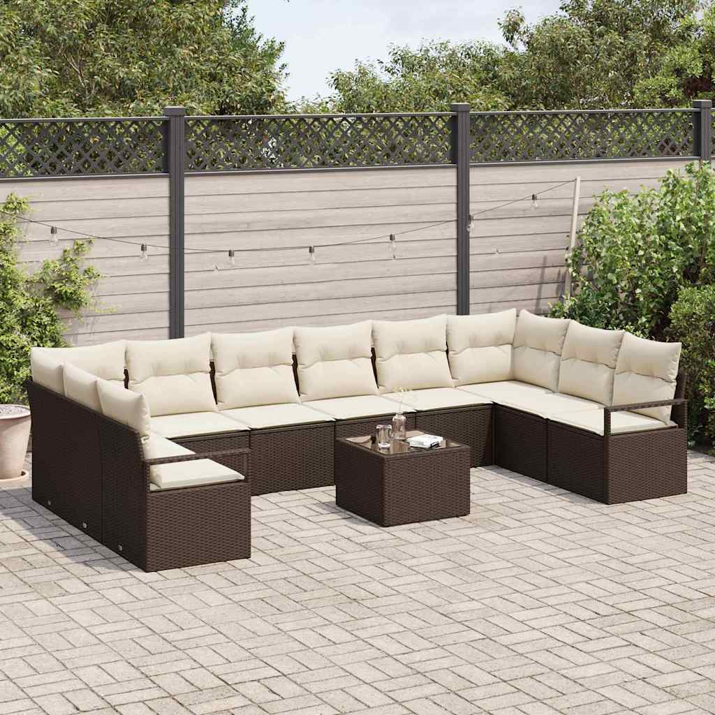 10 dalių sodinė sofa su pagalvėlėmis pilka poliratano