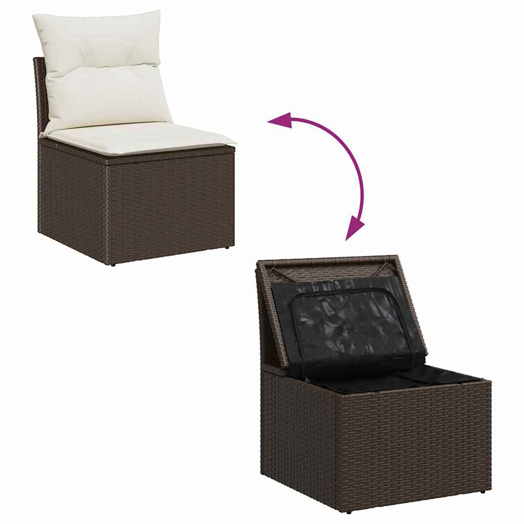 10 dalių sodinė sofa su pagalvėlėmis pilka poliratano