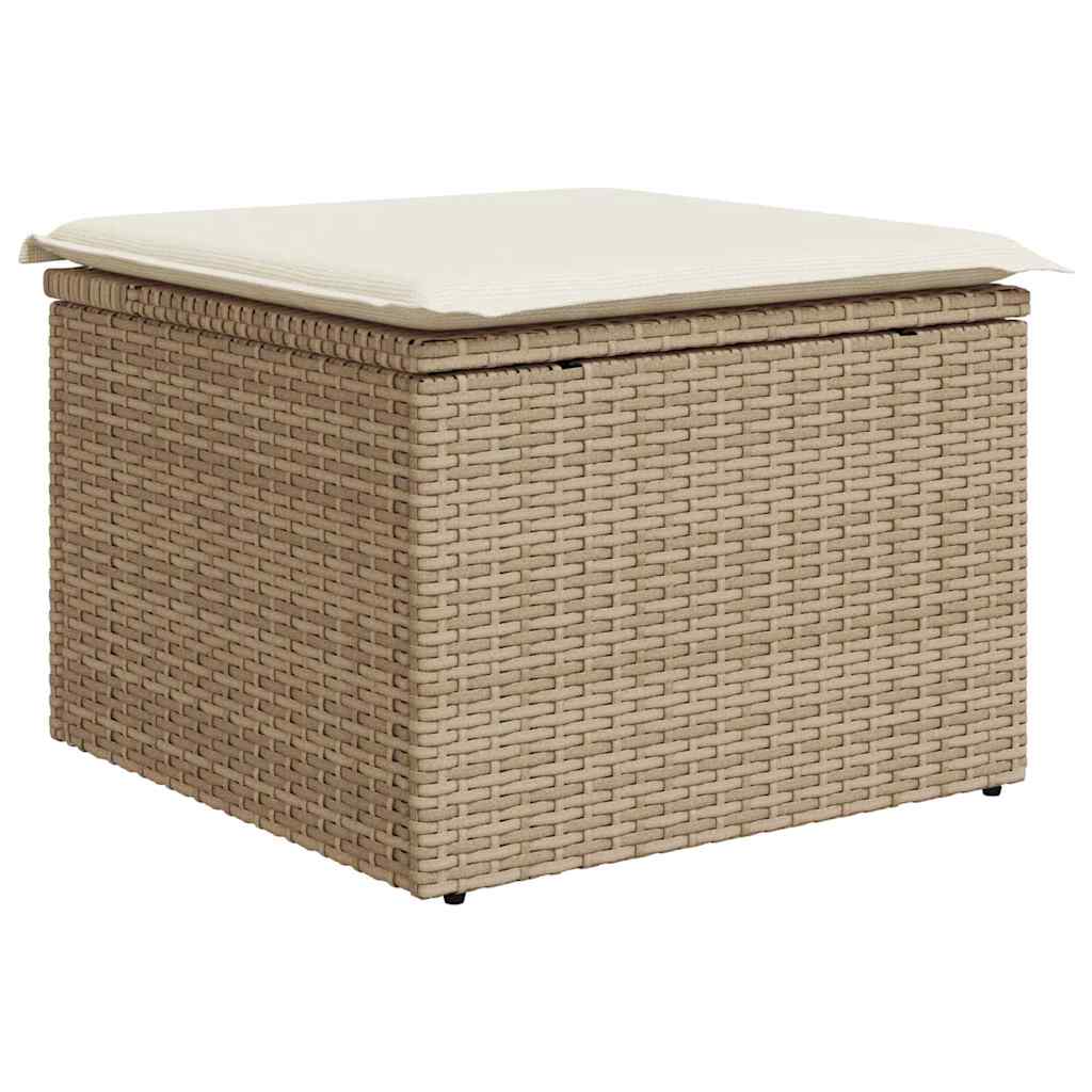 4 Vnt Sodo Sofų Rinkinys Su Pagalvėmis - Smėlio Poly Rattan