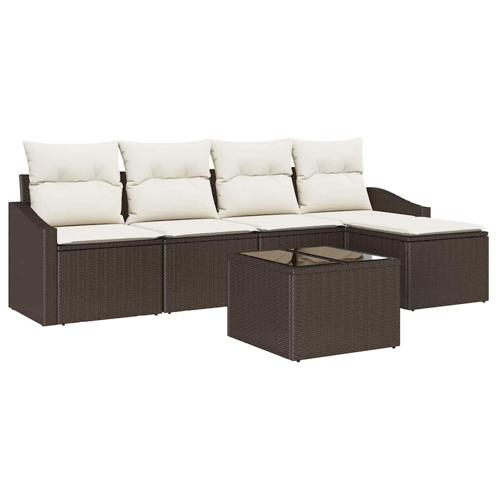 5-Piece Garden Dining Set With Cushions, Grey Poly Rattan