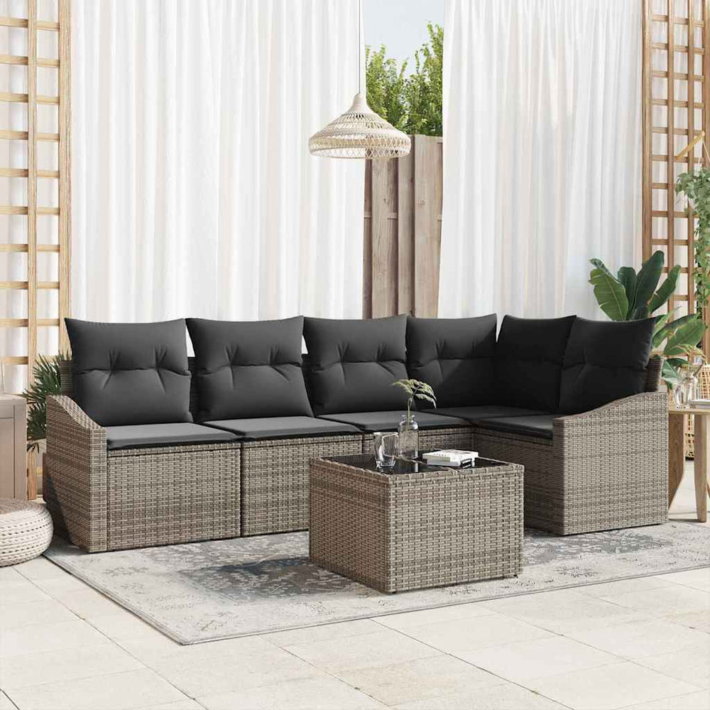 5 dalių sodo valgomojo komplektas su pagalvėlėmis juodo poly rattan