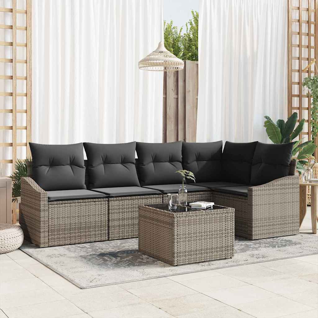 5 dalių sodo valgomojo komplektas su pagalvėlėmis juodo poly rattan
