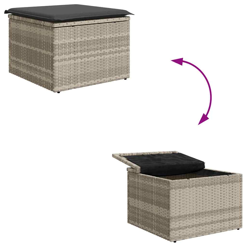 6 dalių sodo sofa komplektas su pagalvėmis šviesiai pilkas poli rotangas