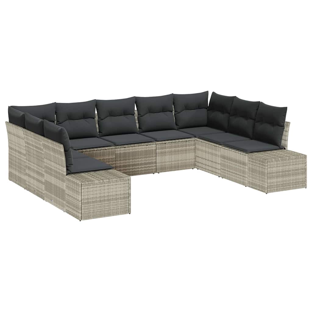 Sodo Sofų Rinkinys 9 pcs Šviesiai pilka 289 x 209 x 85 cm