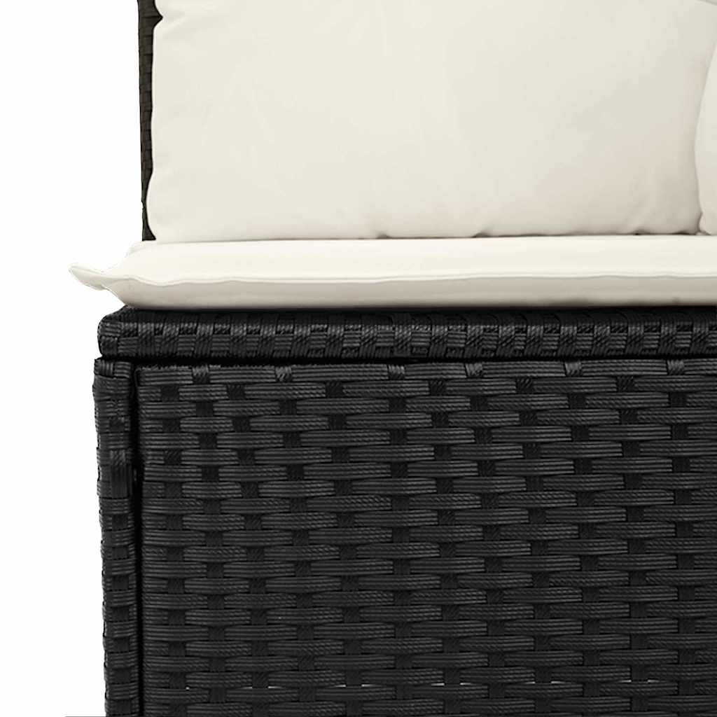 10 dalių Sodo Sofa Rinkinys su Pagalvėmis Juodas Poli Ratanas